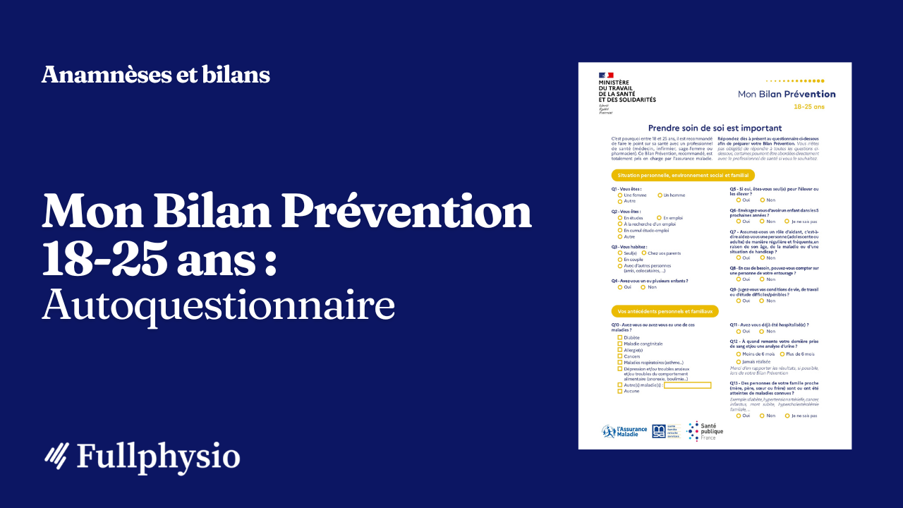 Vignette de l'autoquestionnaire Mon Bilan Prévention 18-25 ans