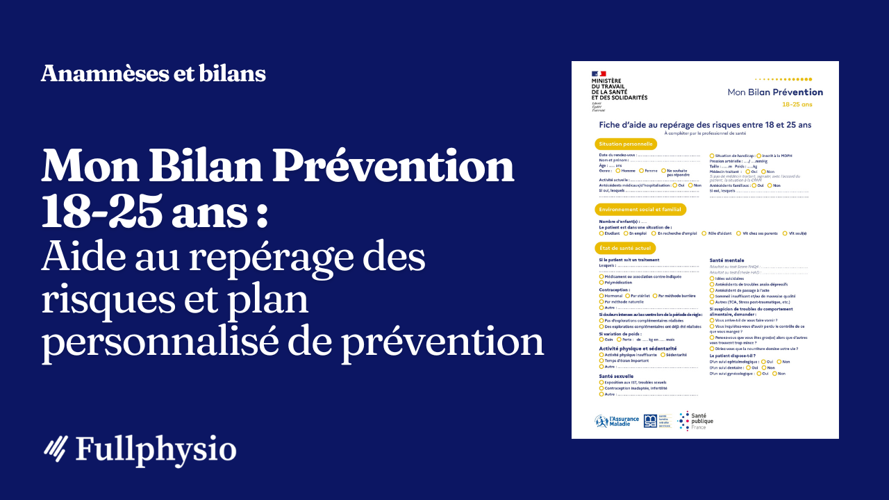 Vignette de la fiche d'aide au repérage des risques, Mon Bilan Prévention 18-25 ans